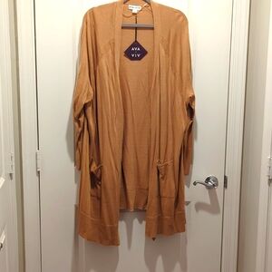 NWT Ava & Viv Long Cardigan With Pockets Size 4x